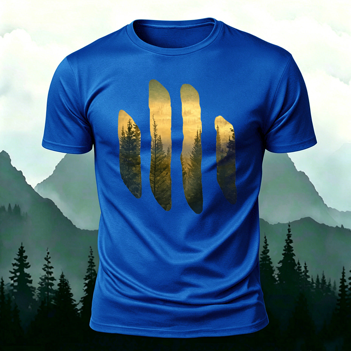 Beautiful Scenery Pattern Retro Casual Cotton T-Shirt