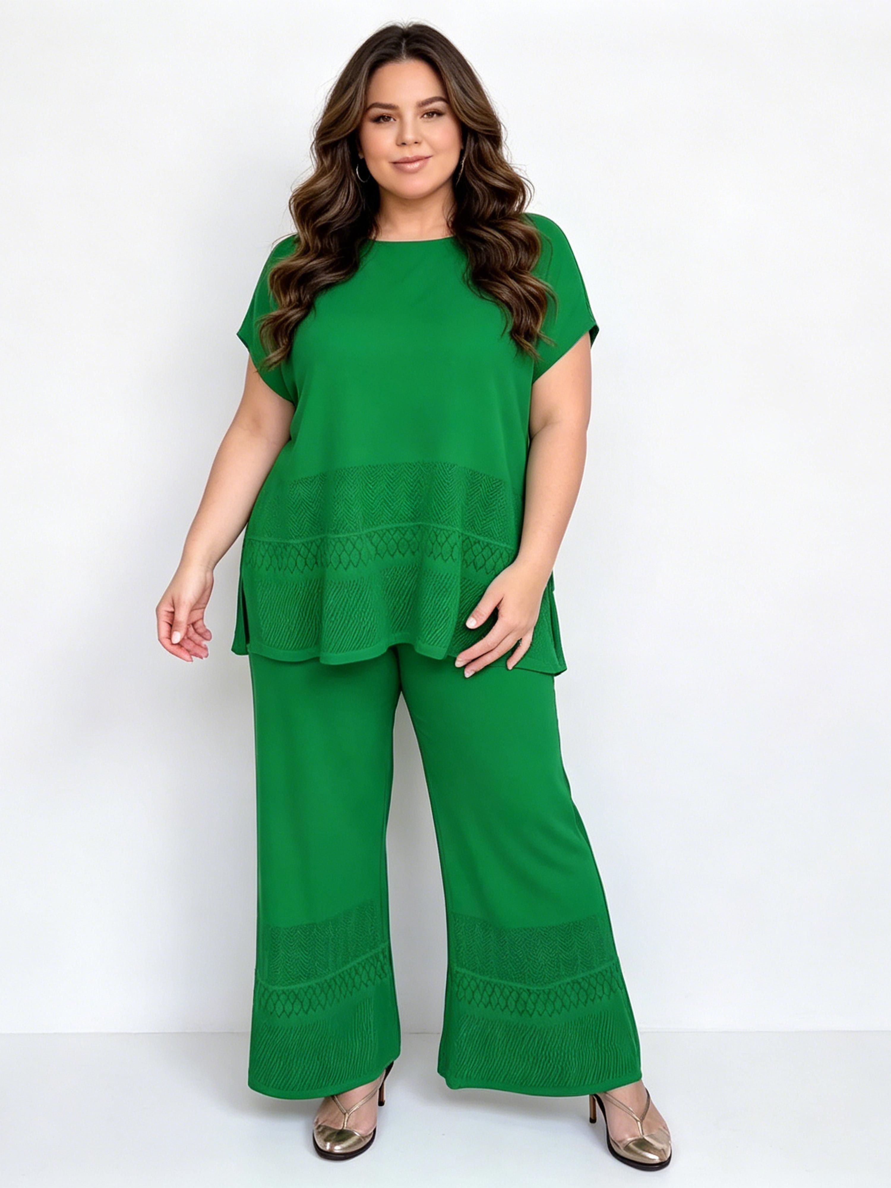 Casual Fashion Hollow-Out Solid Color Loose-Fit Set