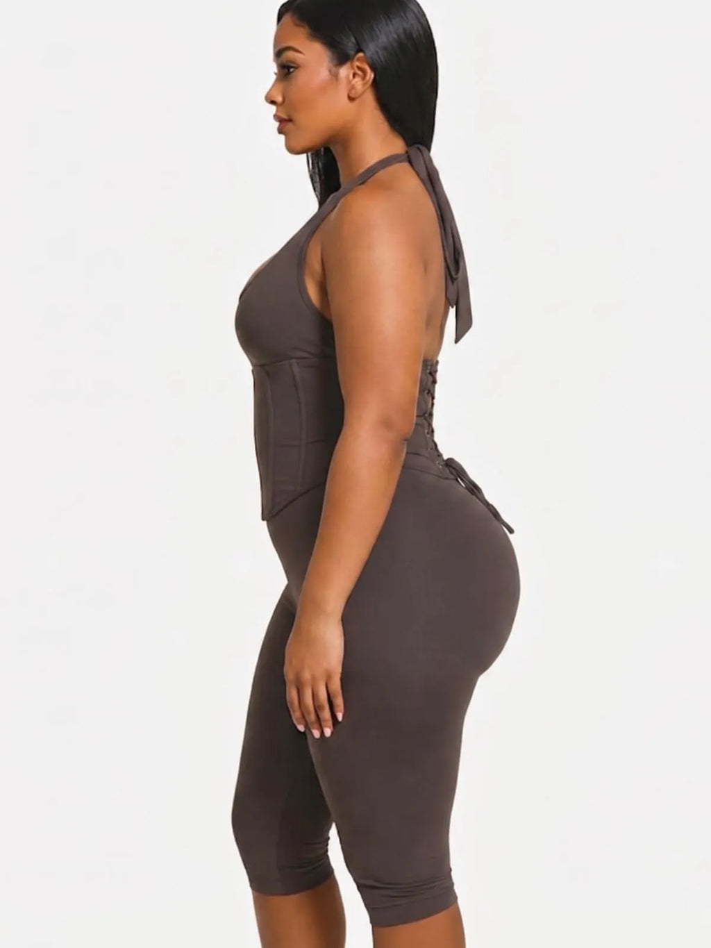 Comfortable, Waist-Cinching, Open-Back Athletic Shapewear And Cropped Legging
