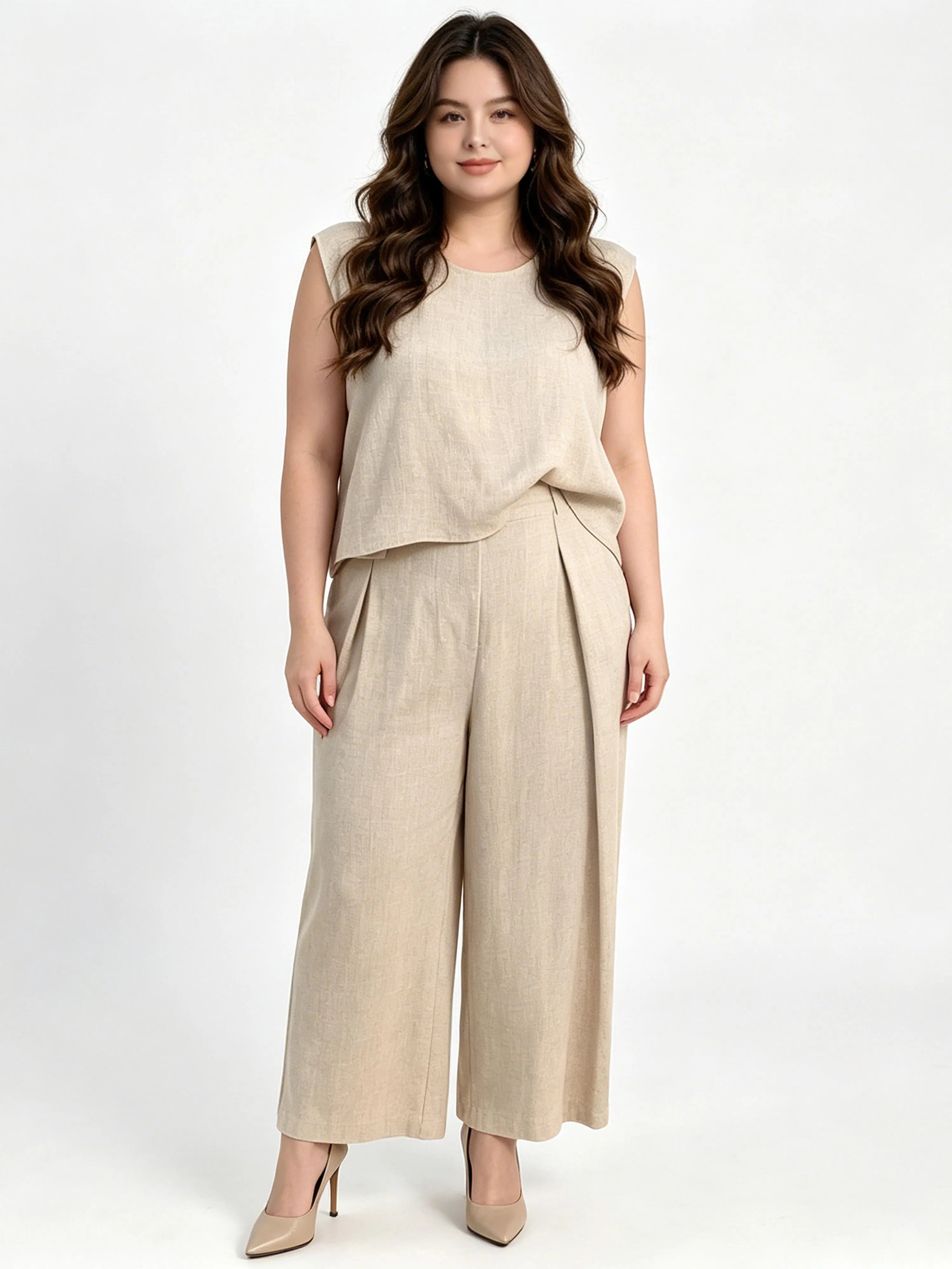 Cotton-Linen Fashionable Casual Loose-Fit Two-Piece Set