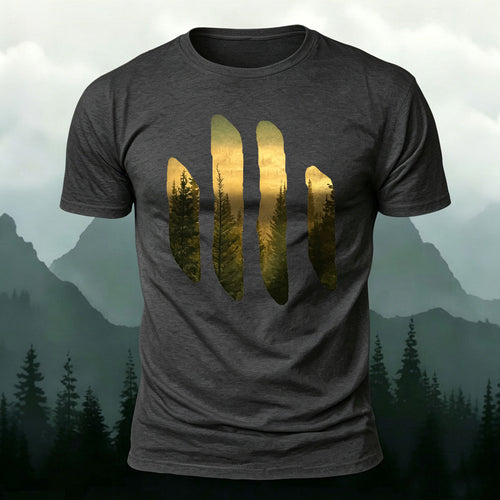 Beautiful Scenery Pattern Retro Casual Cotton T-Shirt