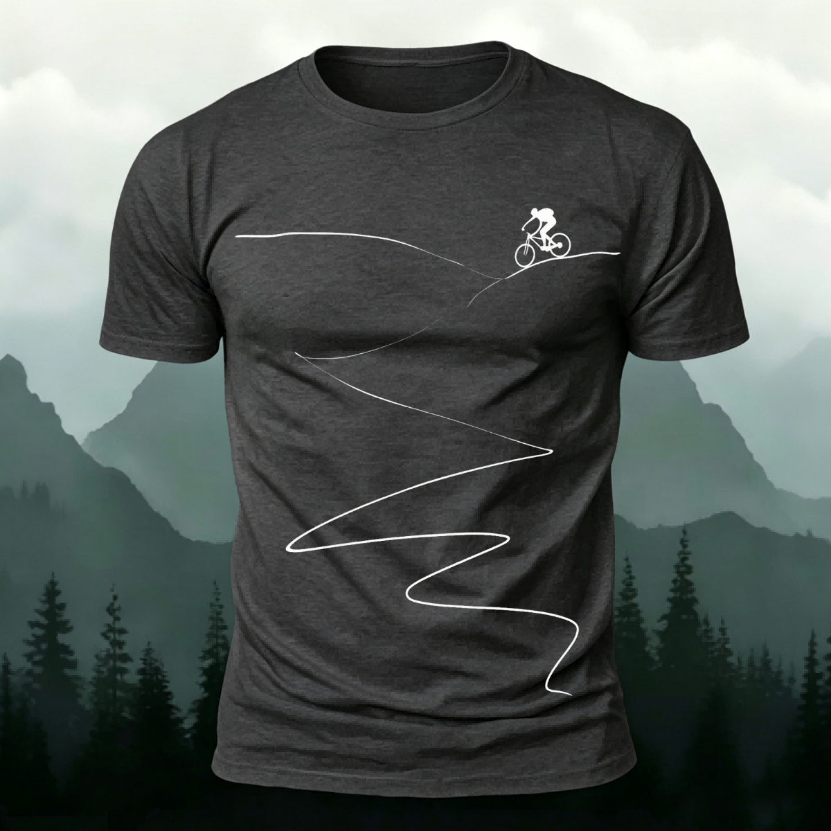 Cycling Minimalist Line Pattern Breathable Comfortable T-Shirt