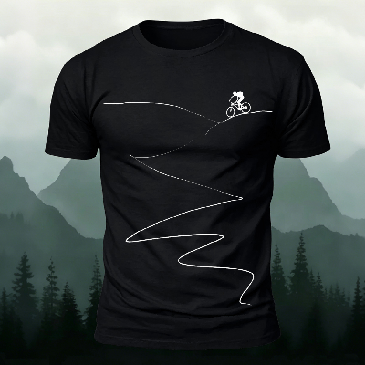 Cycling Minimalist Line Pattern Breathable Comfortable T-Shirt