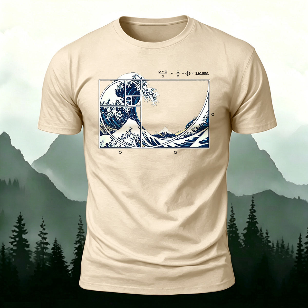 Waves Pattern Natural Style Skin-friendly Casual T-Shirt