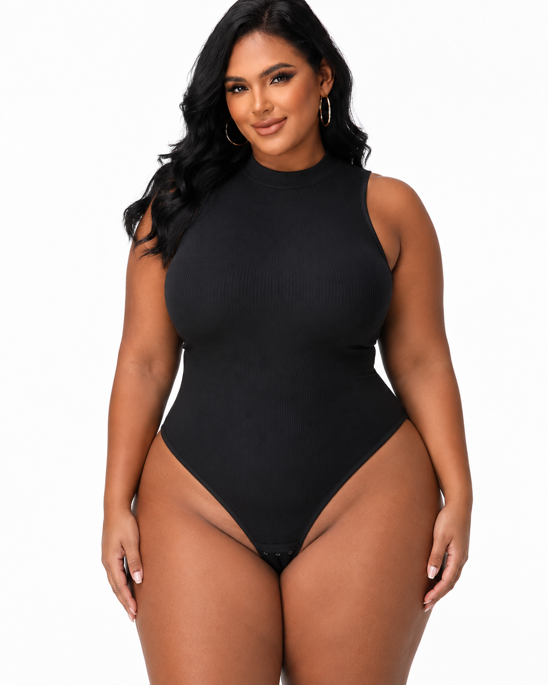 High Neck Sculpt Thong Bodysuit Belly Control Shapewear
