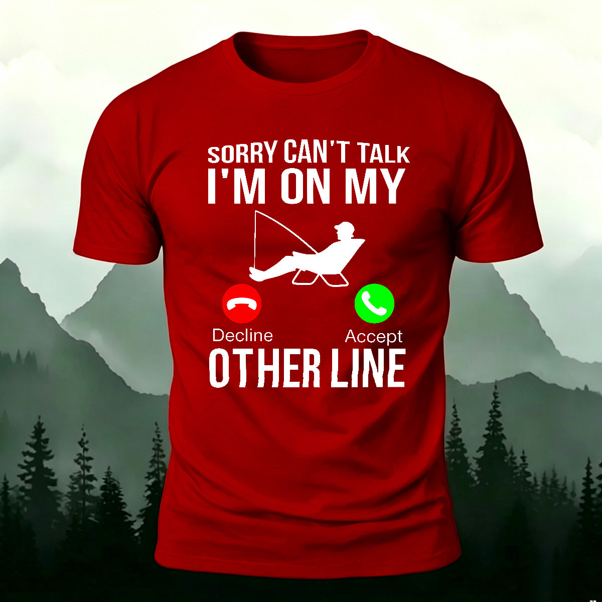Obsessed with Fishing Pattern Skin-friendly T-shirt
