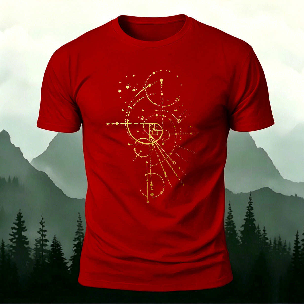 Geometric Line Graphics Pattern Skin-friendly T-Shirt