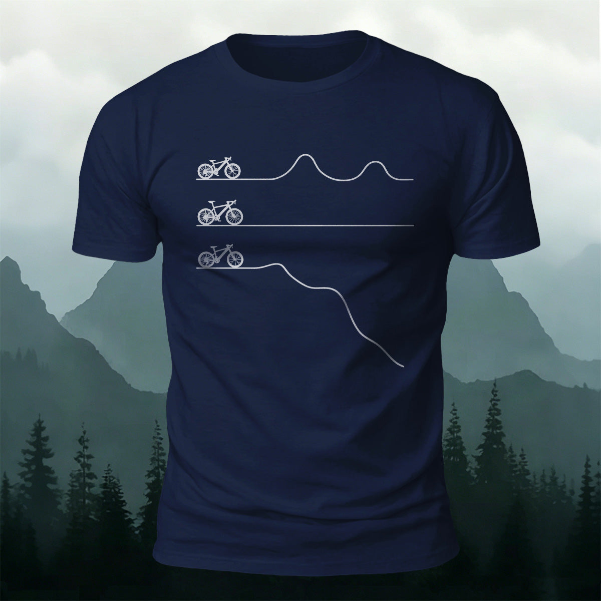 Outdoor Cycling Road Print 100% Cotton Casual T-Shirt