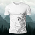 Bird-on-a-Branch PrintCasual 100% Cotton T-Shirt