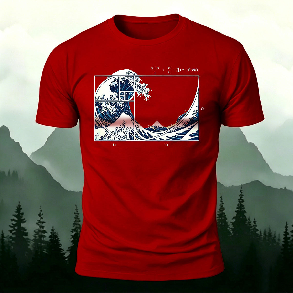 Waves Pattern Natural Style Skin-friendly Casual T-Shirt