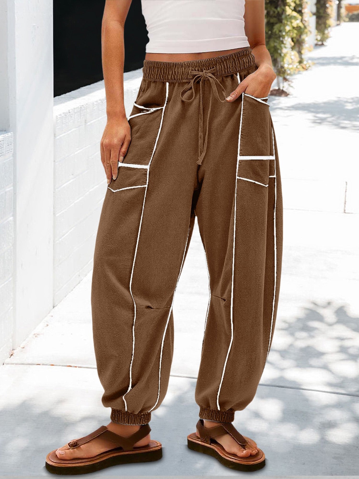 Women Loose Casual Drawstring Jogger Pants