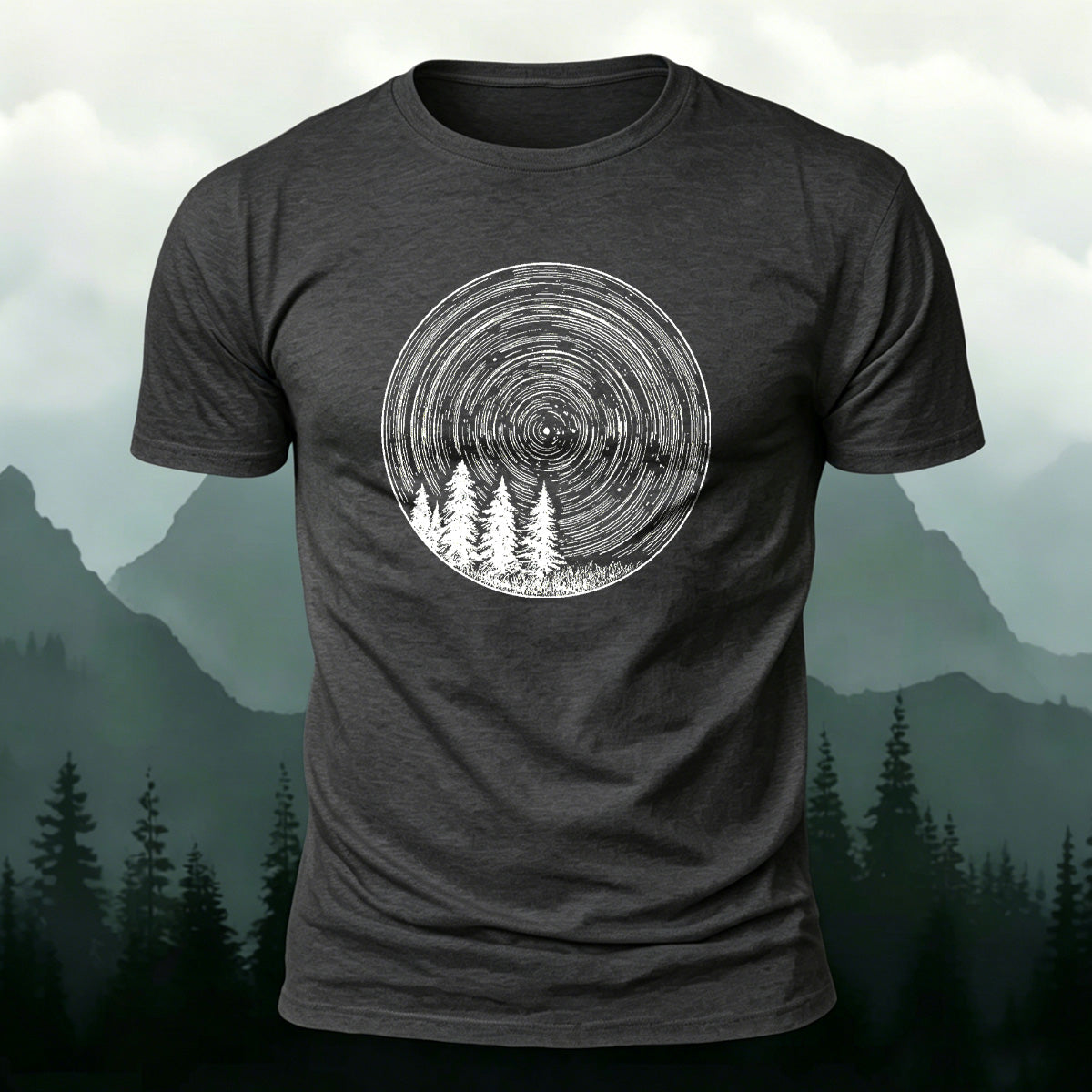 Circular Pattern Print Minimalist Breathable Material T-shirt