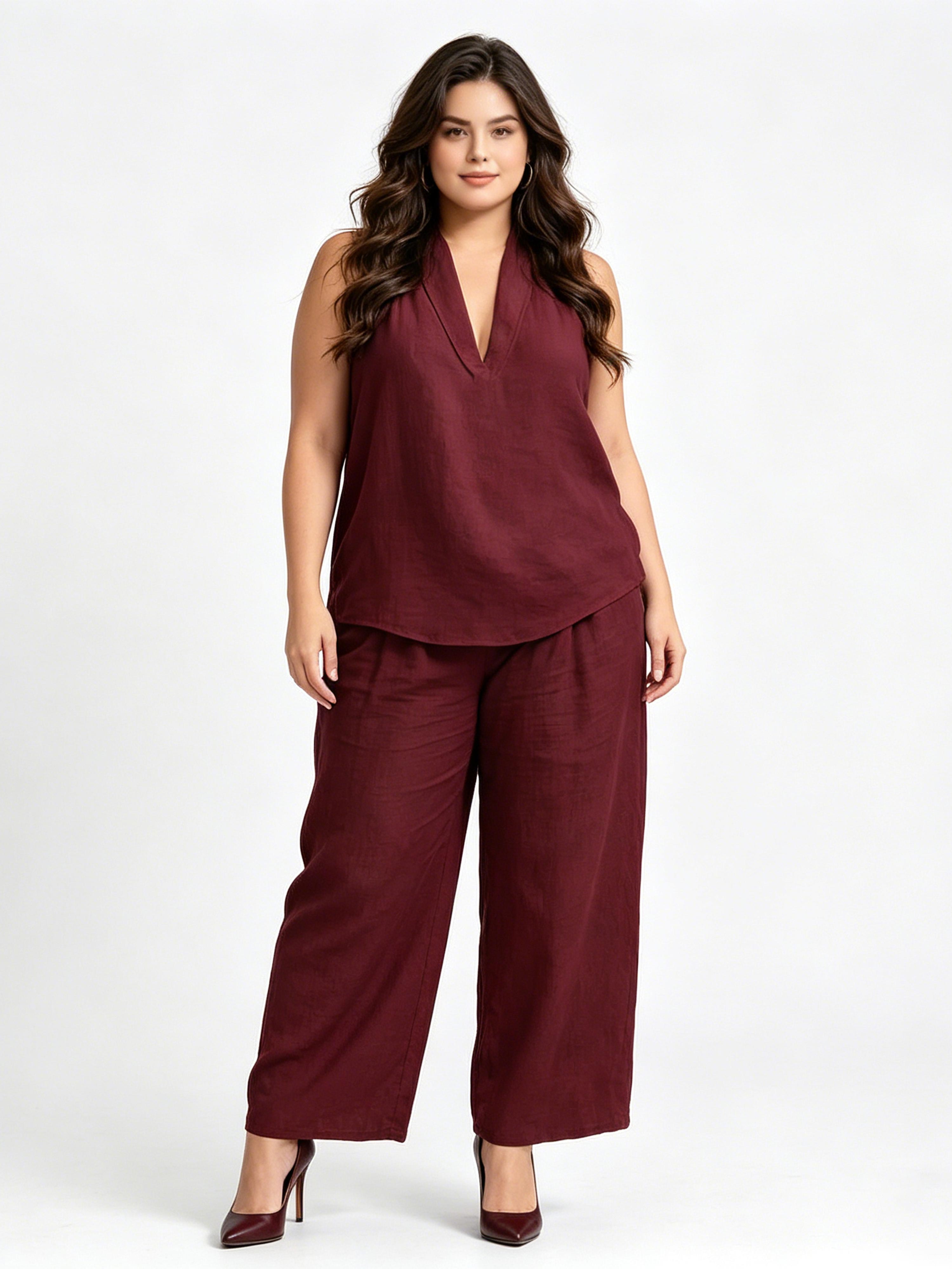 Sleeveless Loose-fit Hanging Casual Fashion Set