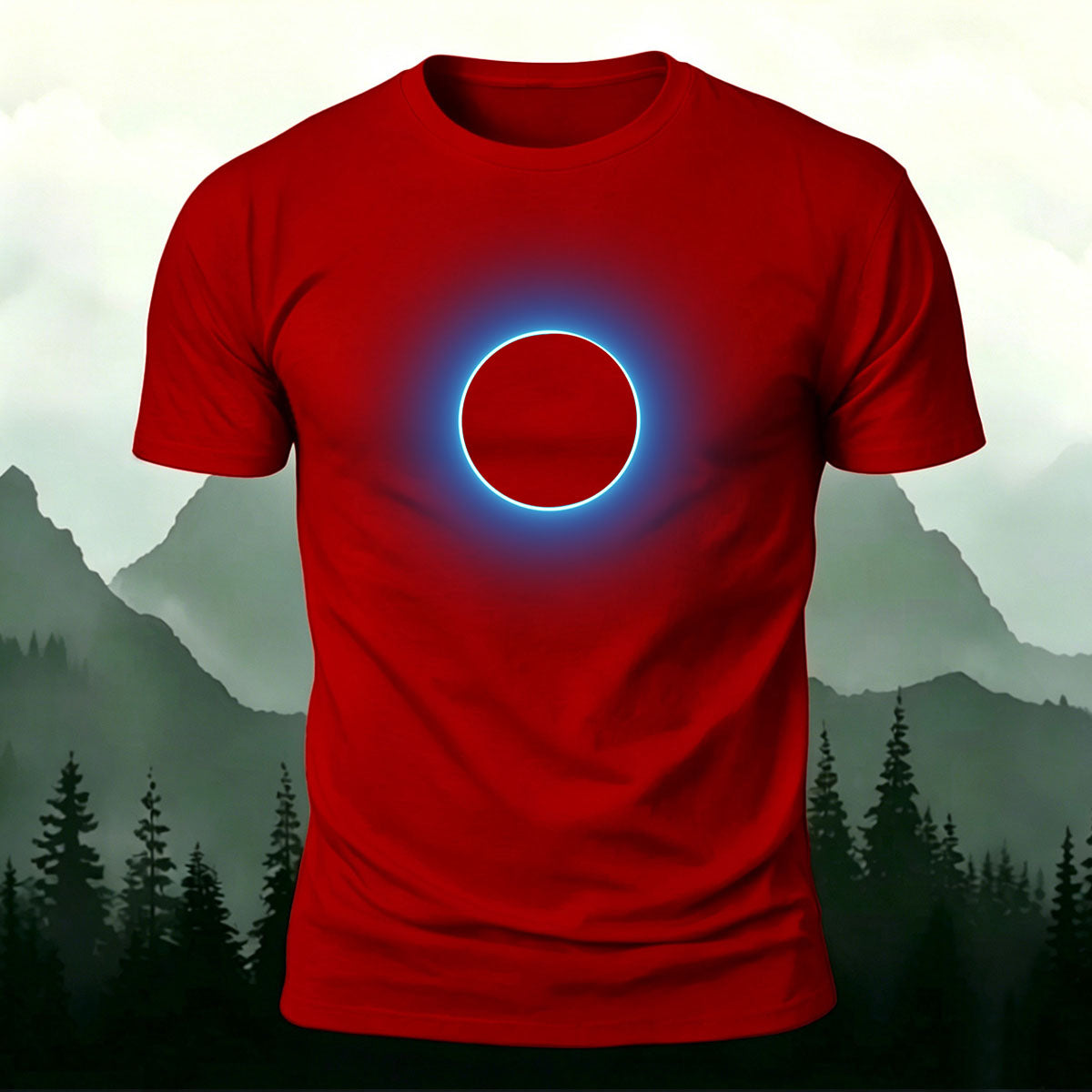 DTG Glowing Circle Pattern Minimalist Breathable T-shirt