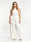 Casual Solid-Color Round-Neck Loose-Fit Sleeveless Two-Piece Set