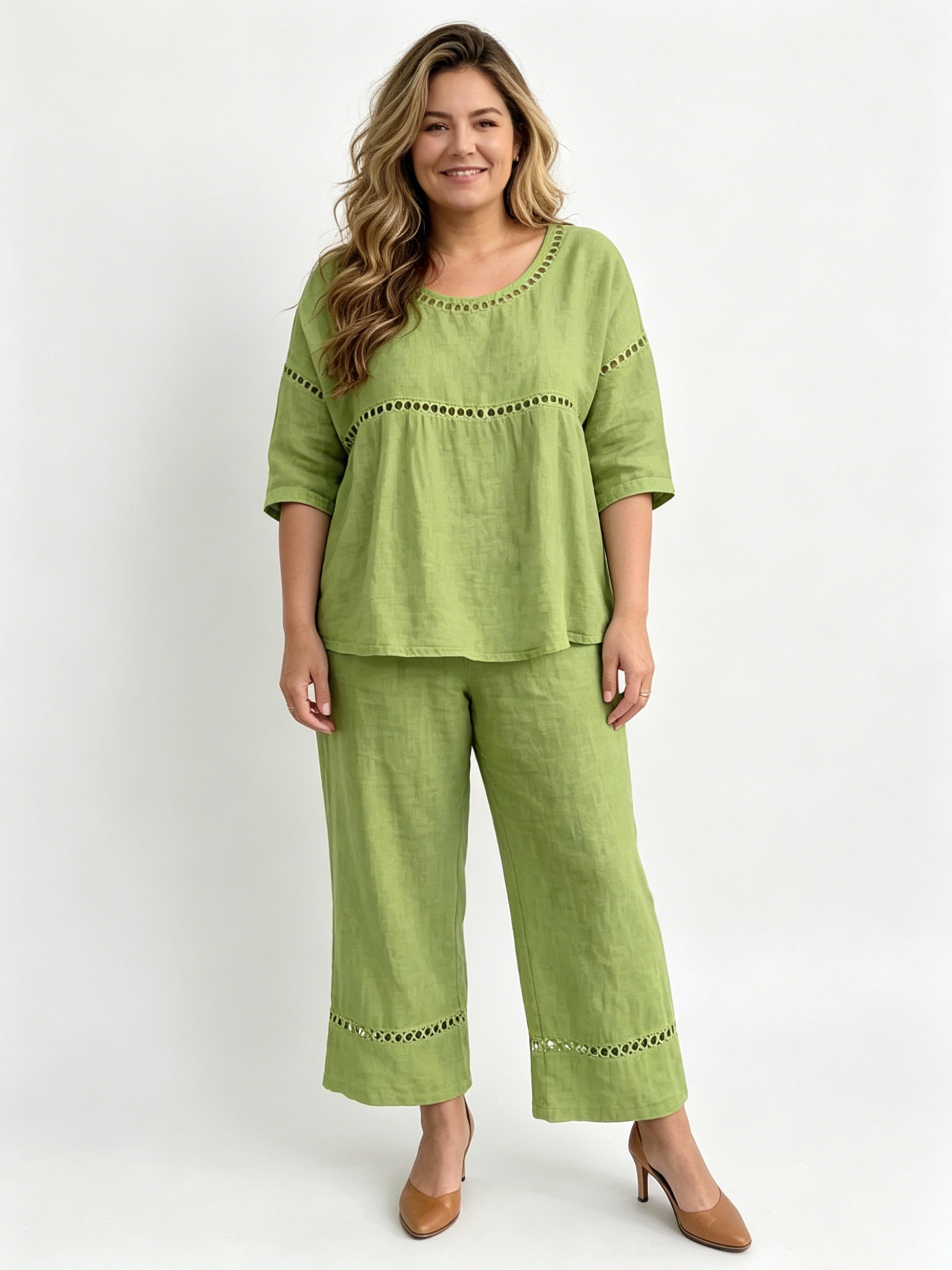 Casual Commuting Comfortable Loose Round Neck Set