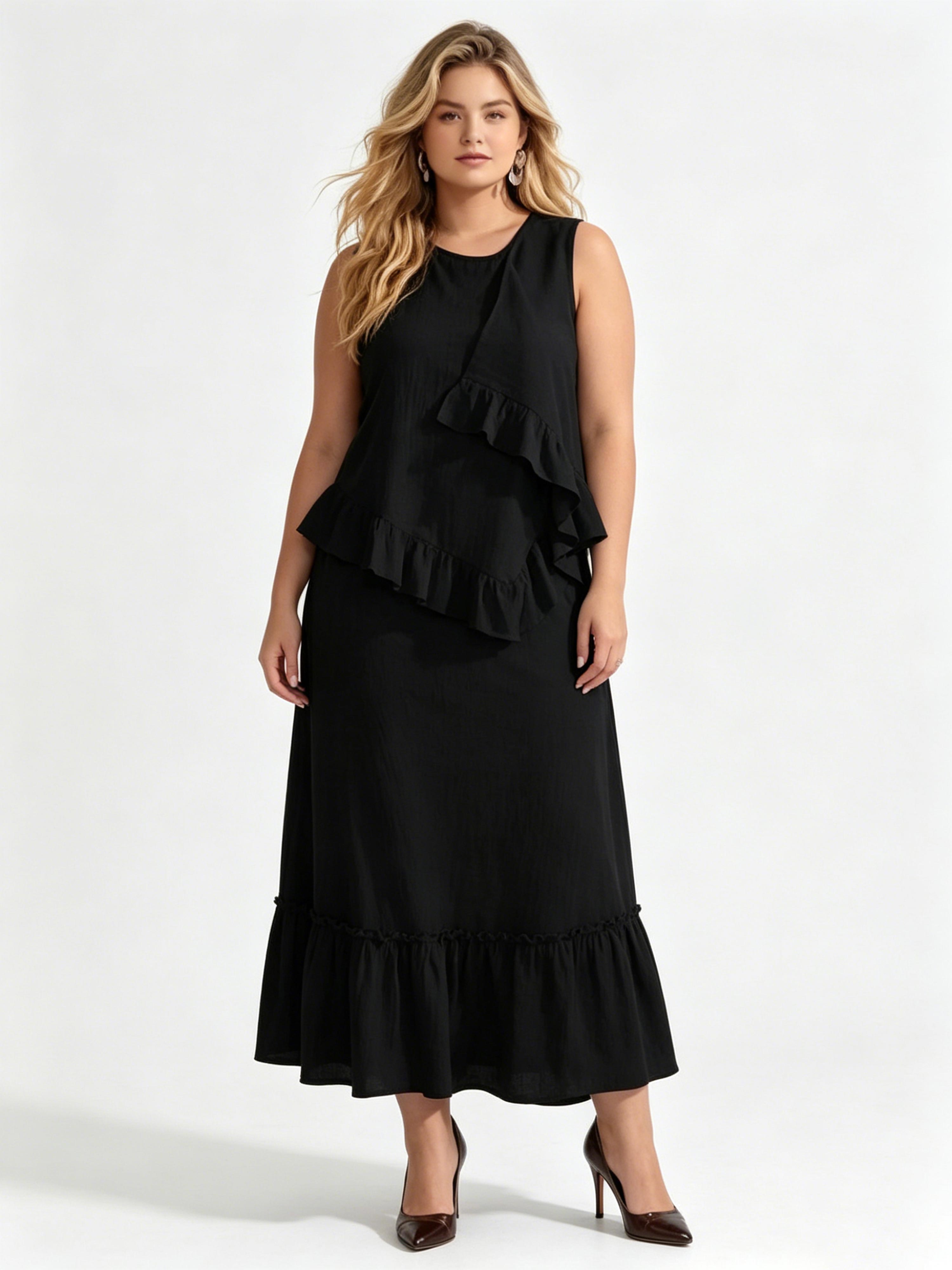 Loose-fitting Sleeveless Casual Vacation Dress Set