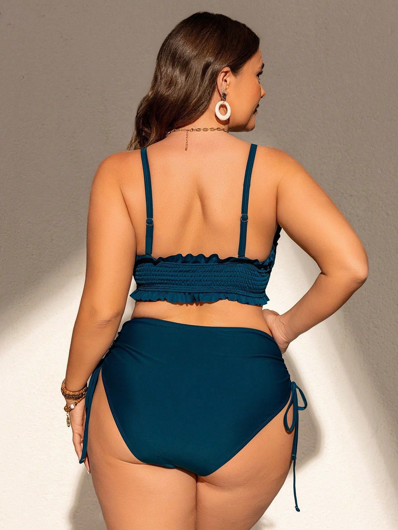 Detachable Strap Sexy High-Waist Bikini Vacation Swimsuit