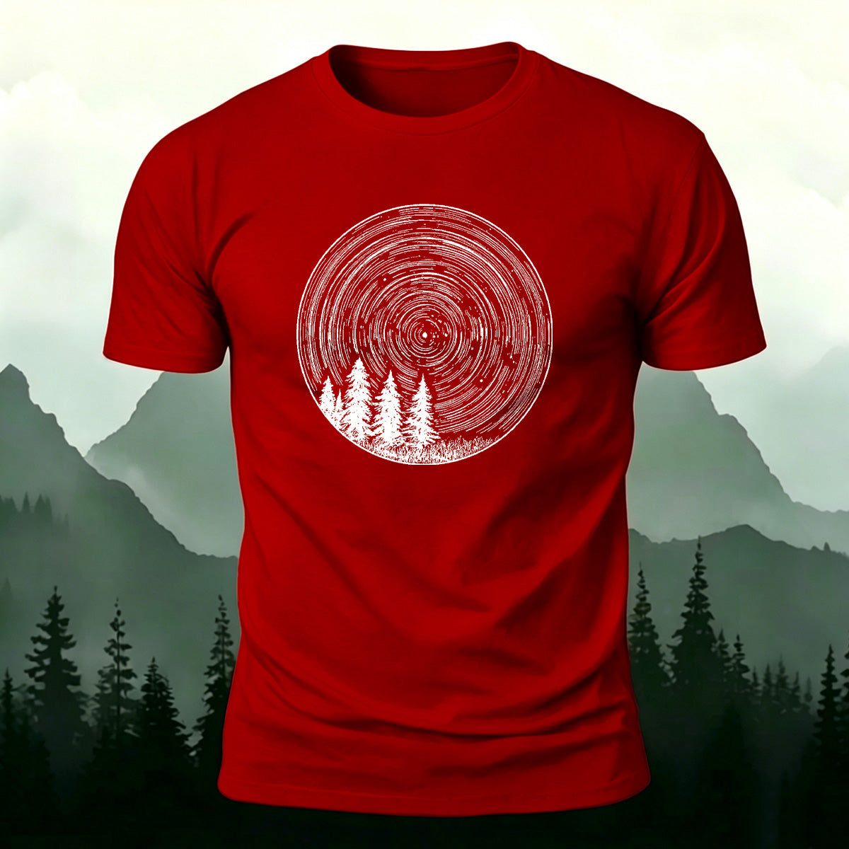 Circular Pattern Print Minimalist Breathable Material T-shirt