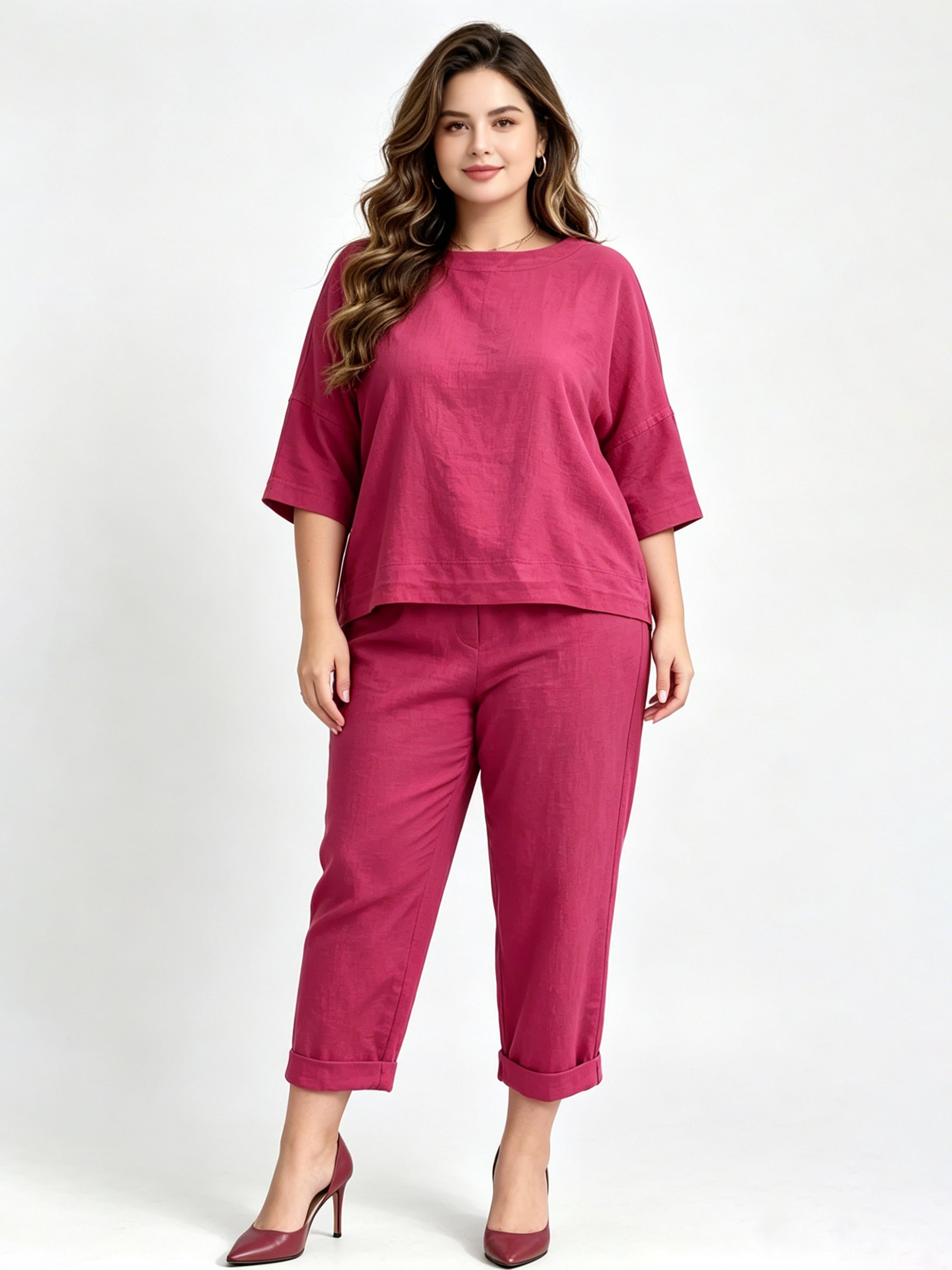 New Arrival Cotton Linen Loose Comfortable Casual Set