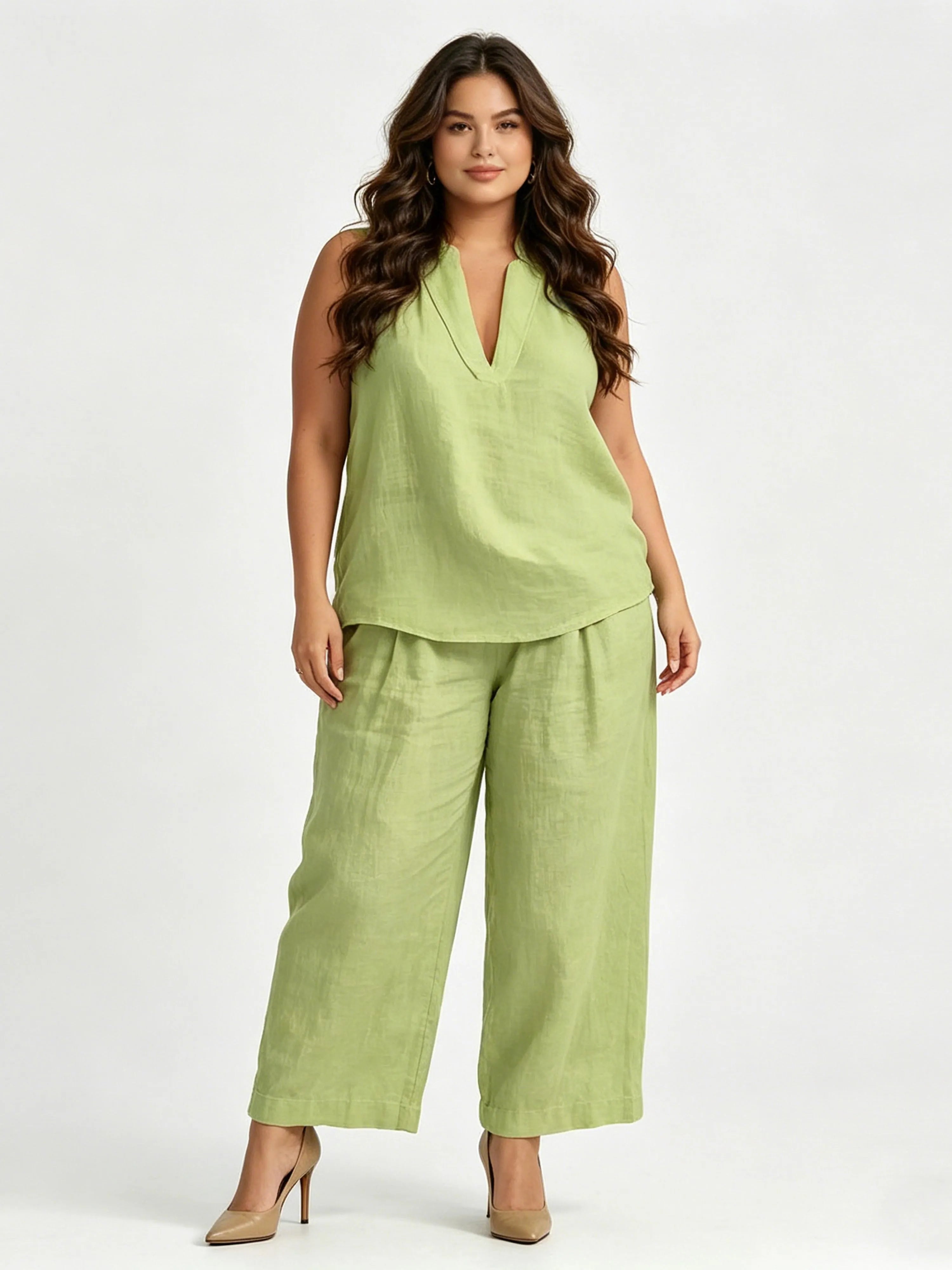 Sleeveless Loose-fit Hanging Casual Fashion Set