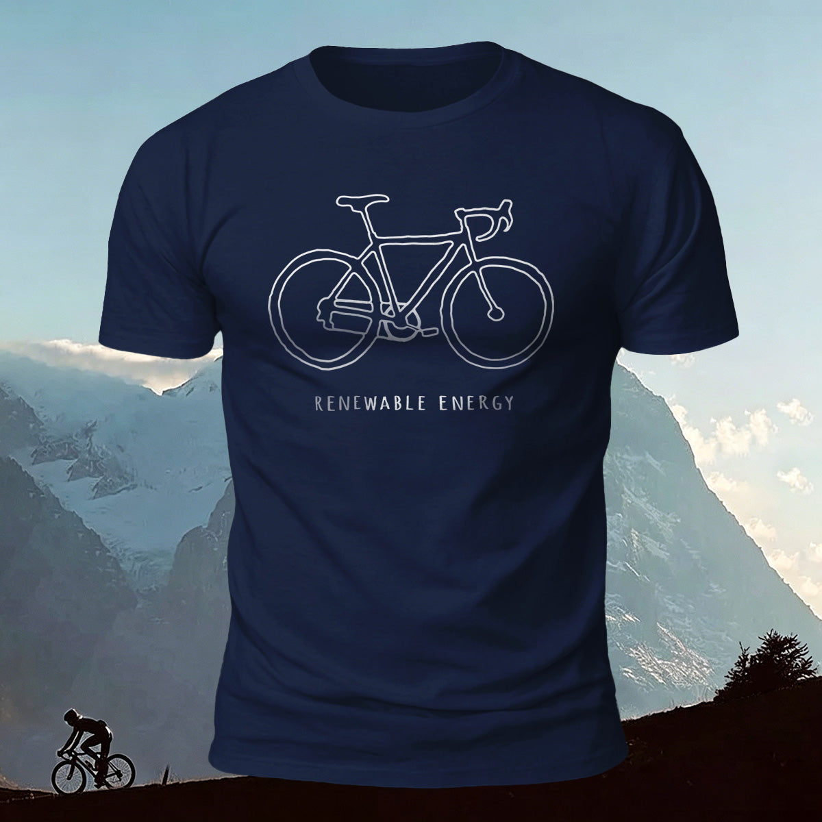 Bicycle Print Pattern Combed Cotton Comfort T-shirt