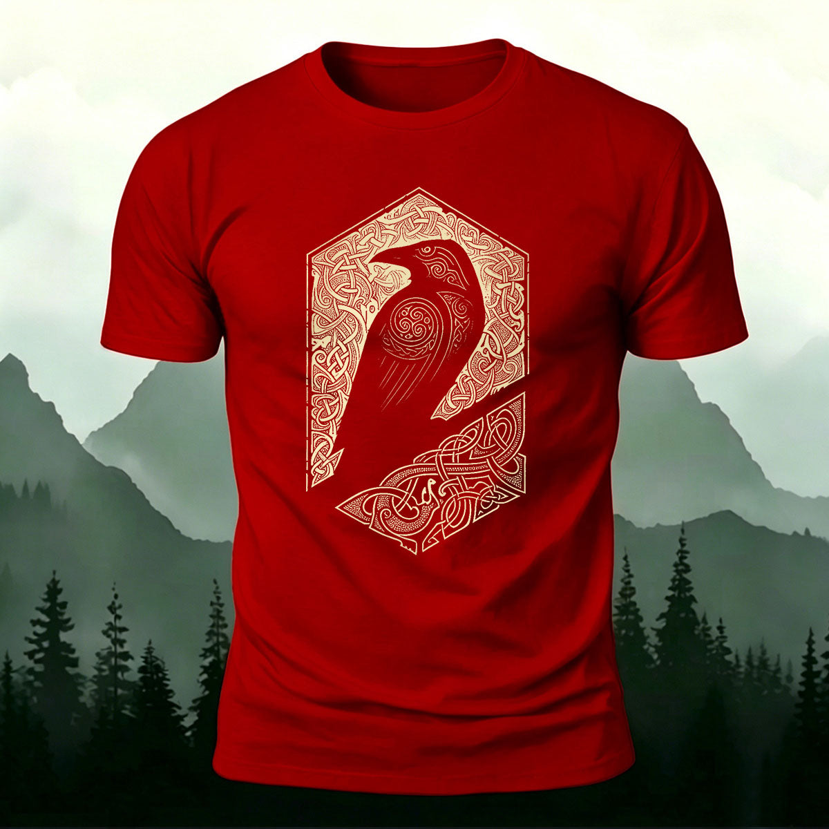Bird Pattern Mountain-Style Comfortable Casual T-Shirt