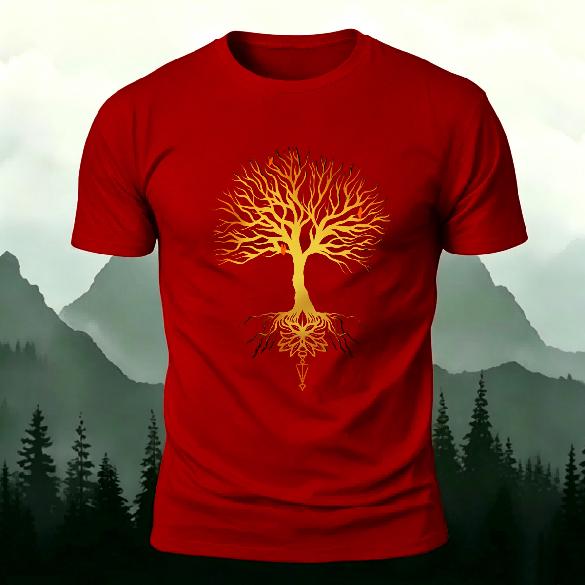 Glowing Tree Natural Casual Premium Cotton Tee