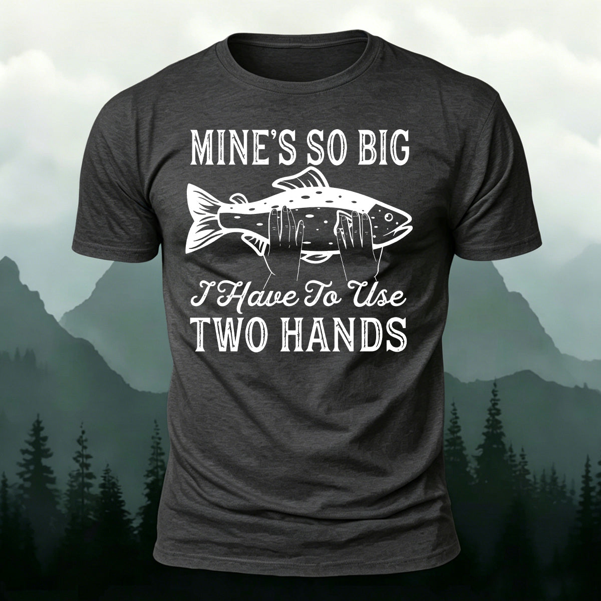 Big Fish in Hand Pattern  Daily Cotton T-shirt