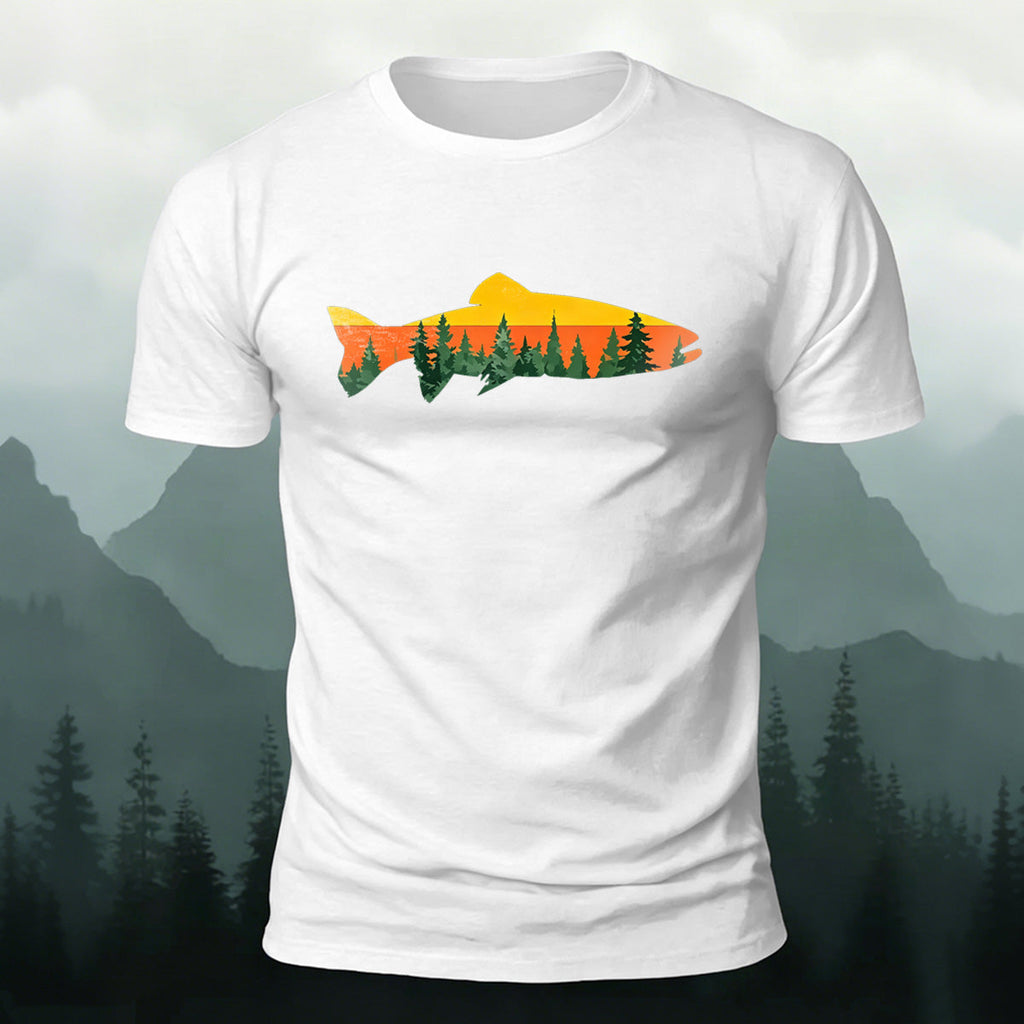 Fish Forest Printed 100% Cotton T-Shirt