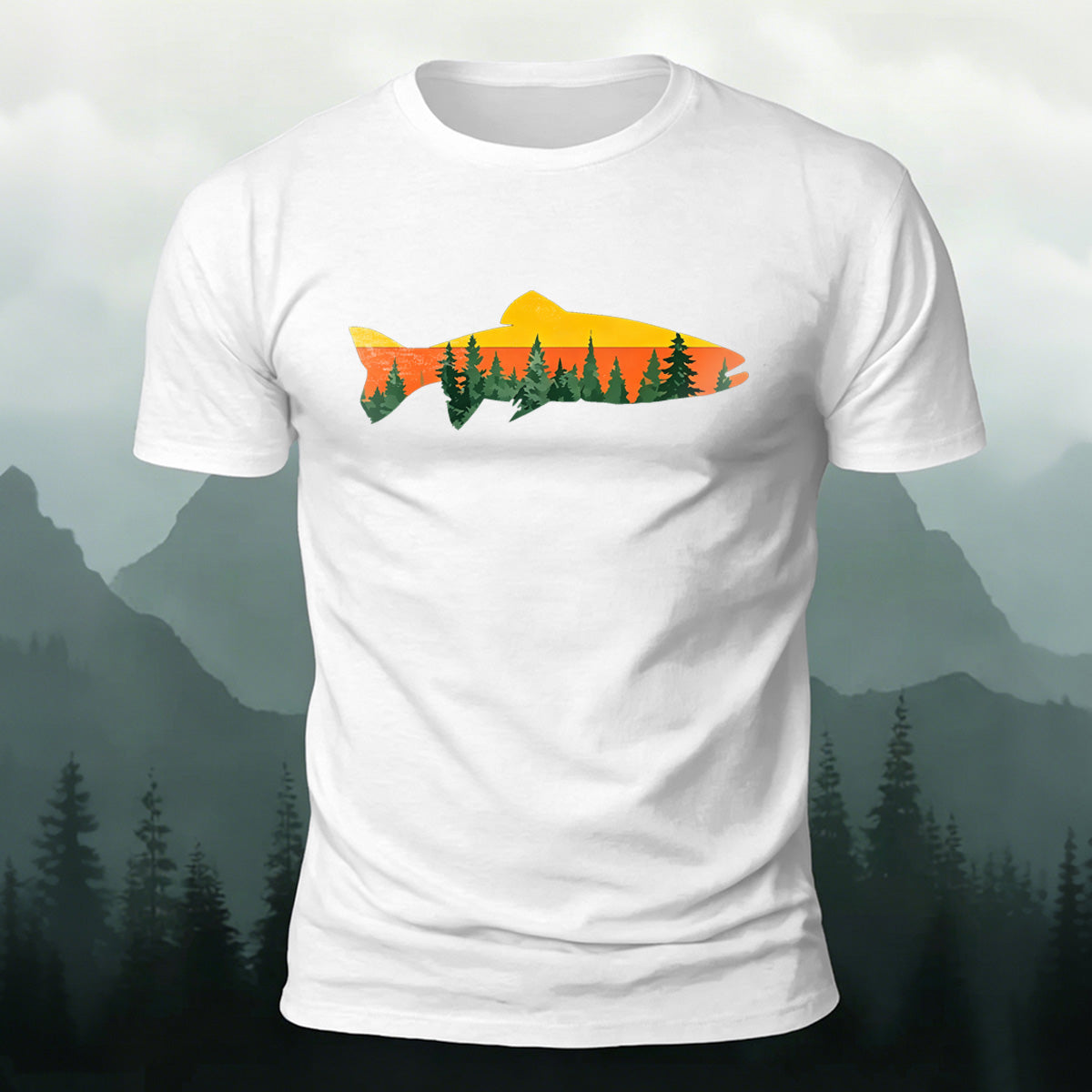 Fish Forest Printed 100% Cotton T-Shirt