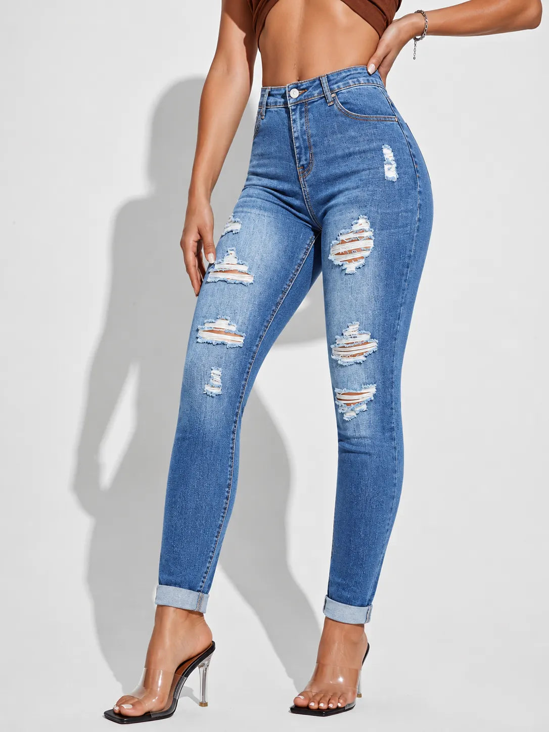 Slim Butt-lifting Ripped Skinny Women Jeans