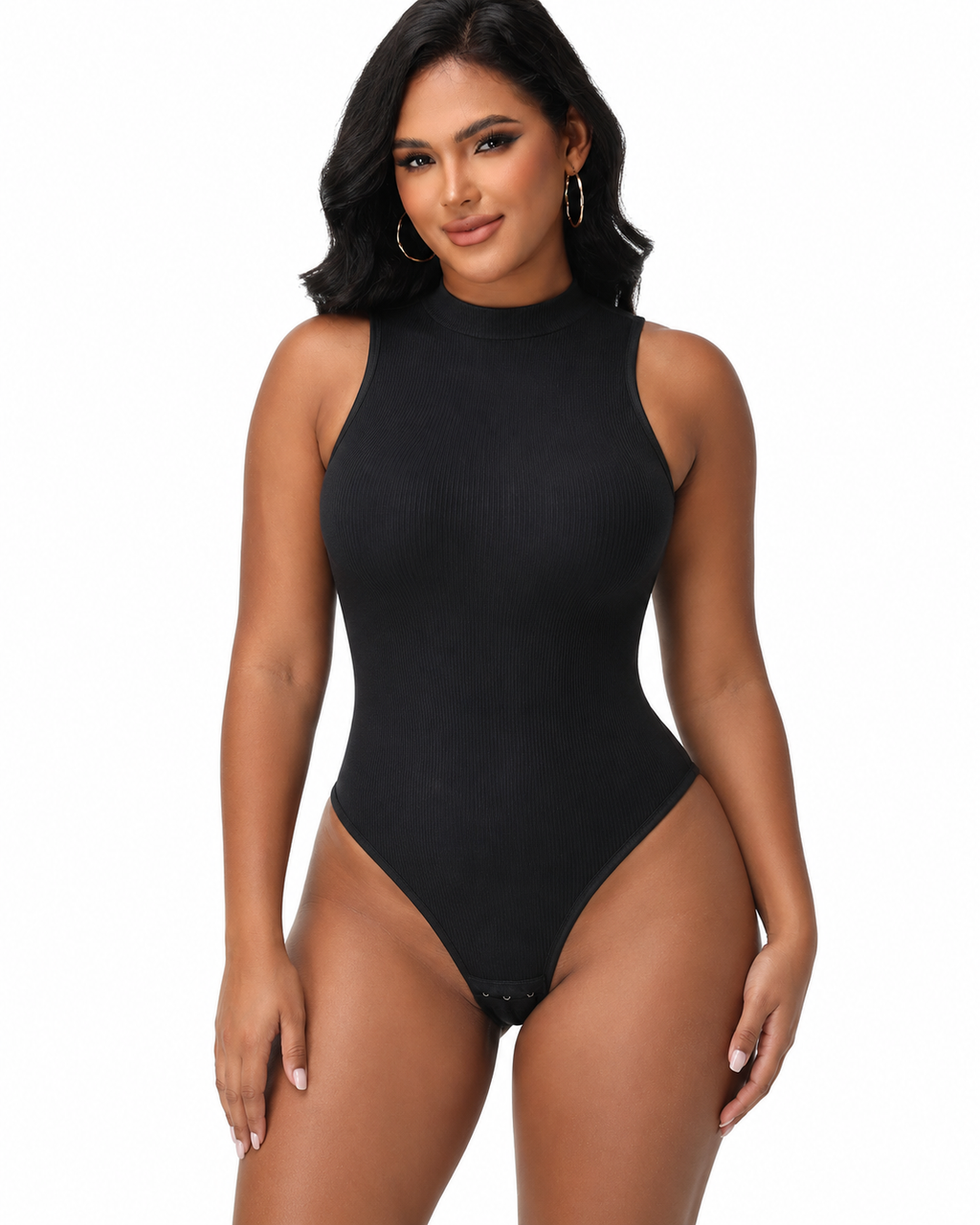 High Neck Sculpt Thong Bodysuit Belly Control Shapewear
