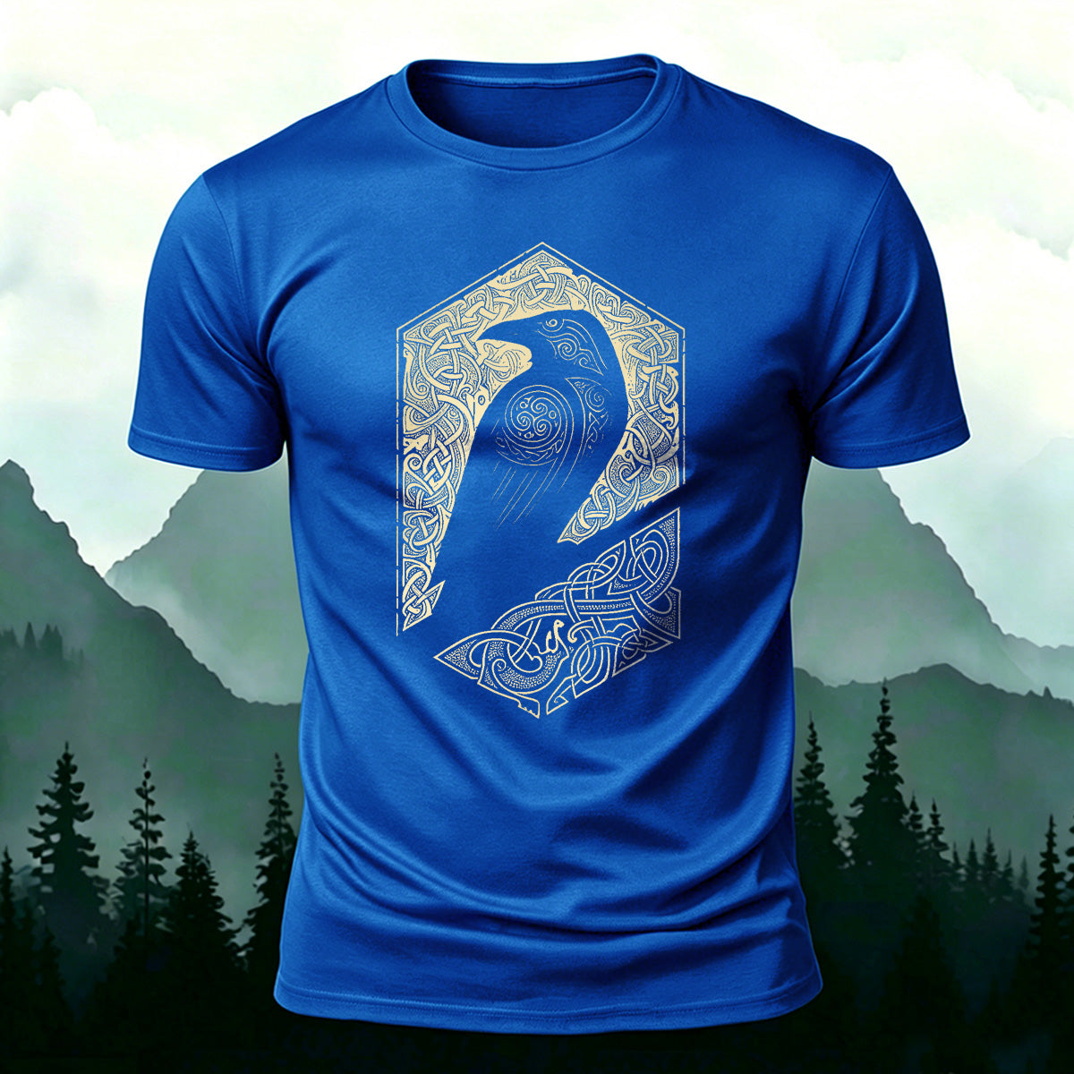 Bird Pattern Mountain-Style Comfortable Casual T-Shirt