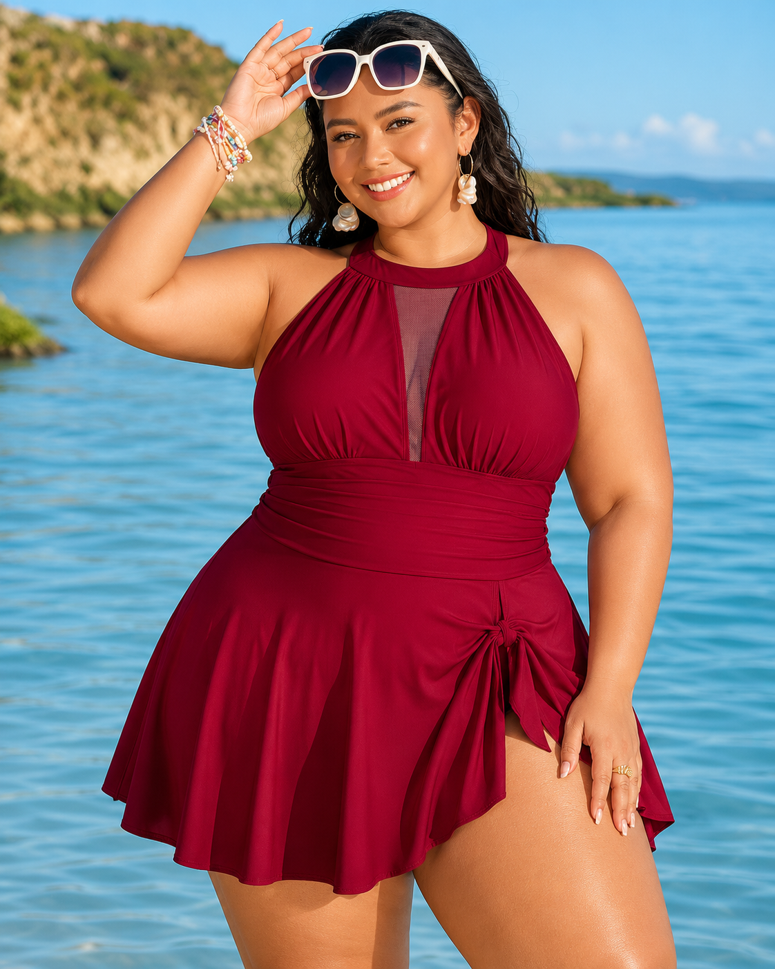 Women's Swim Dresses and One-Piece Swimsuits
