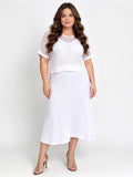 Knitted Hollow-out Casual Solid Color Dress Set