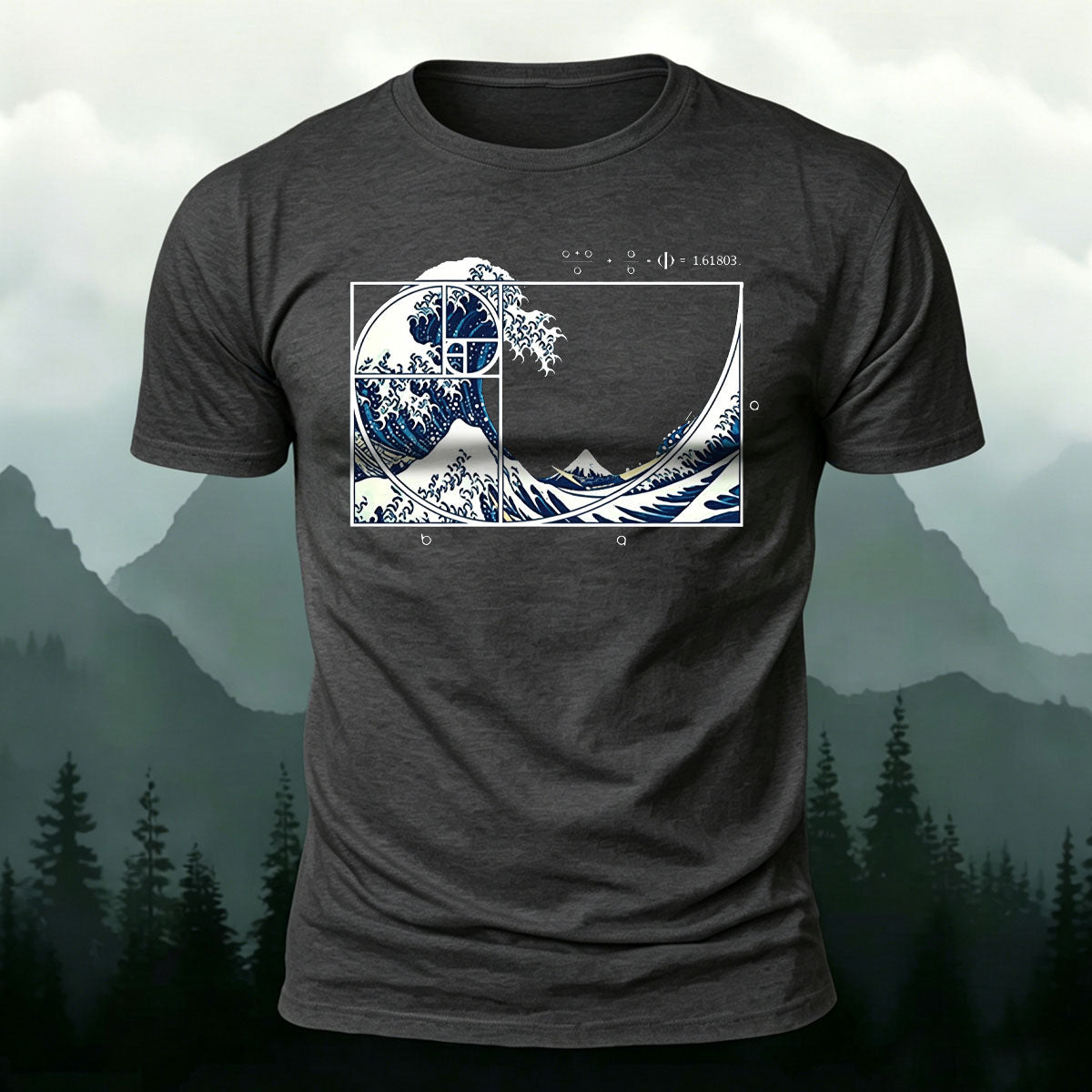 Waves Pattern Natural Style Skin-friendly Casual T-Shirt
