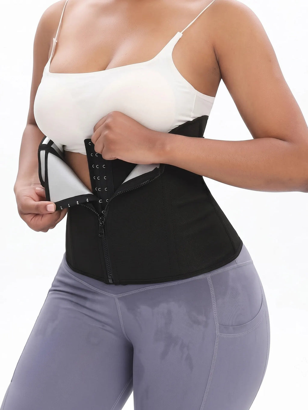 Zipper Hook Tummy Control Fitness Waist Cincher
