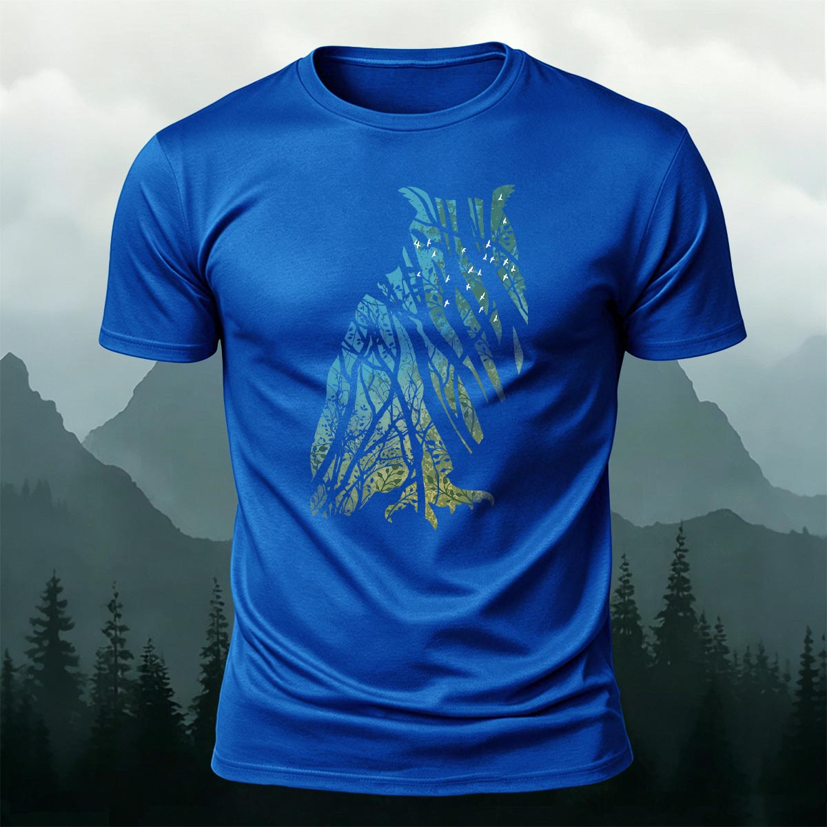 Tech Owl Art Print Casual Cotton T-Shirt