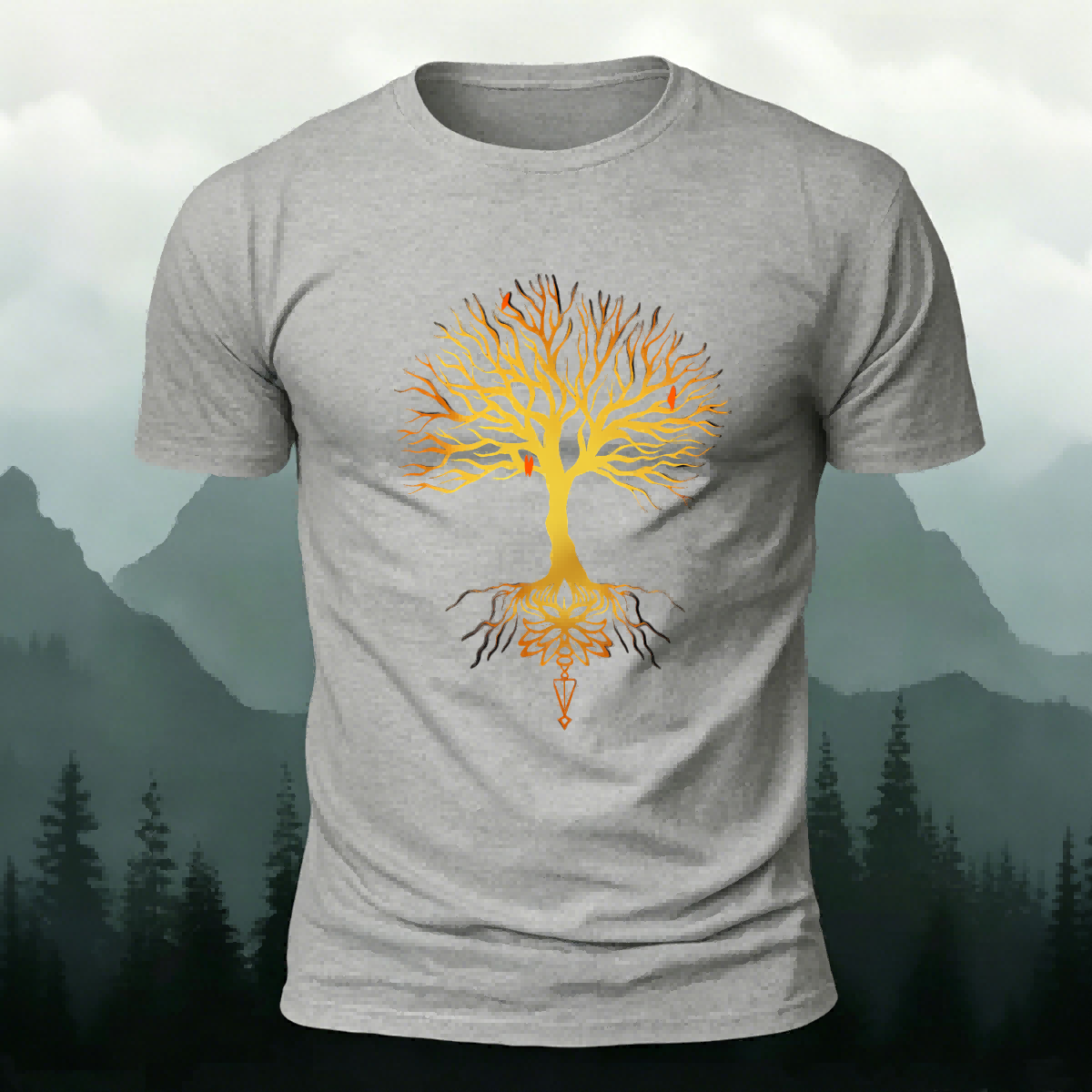 Glowing Tree Natural Casual Premium Cotton Tee