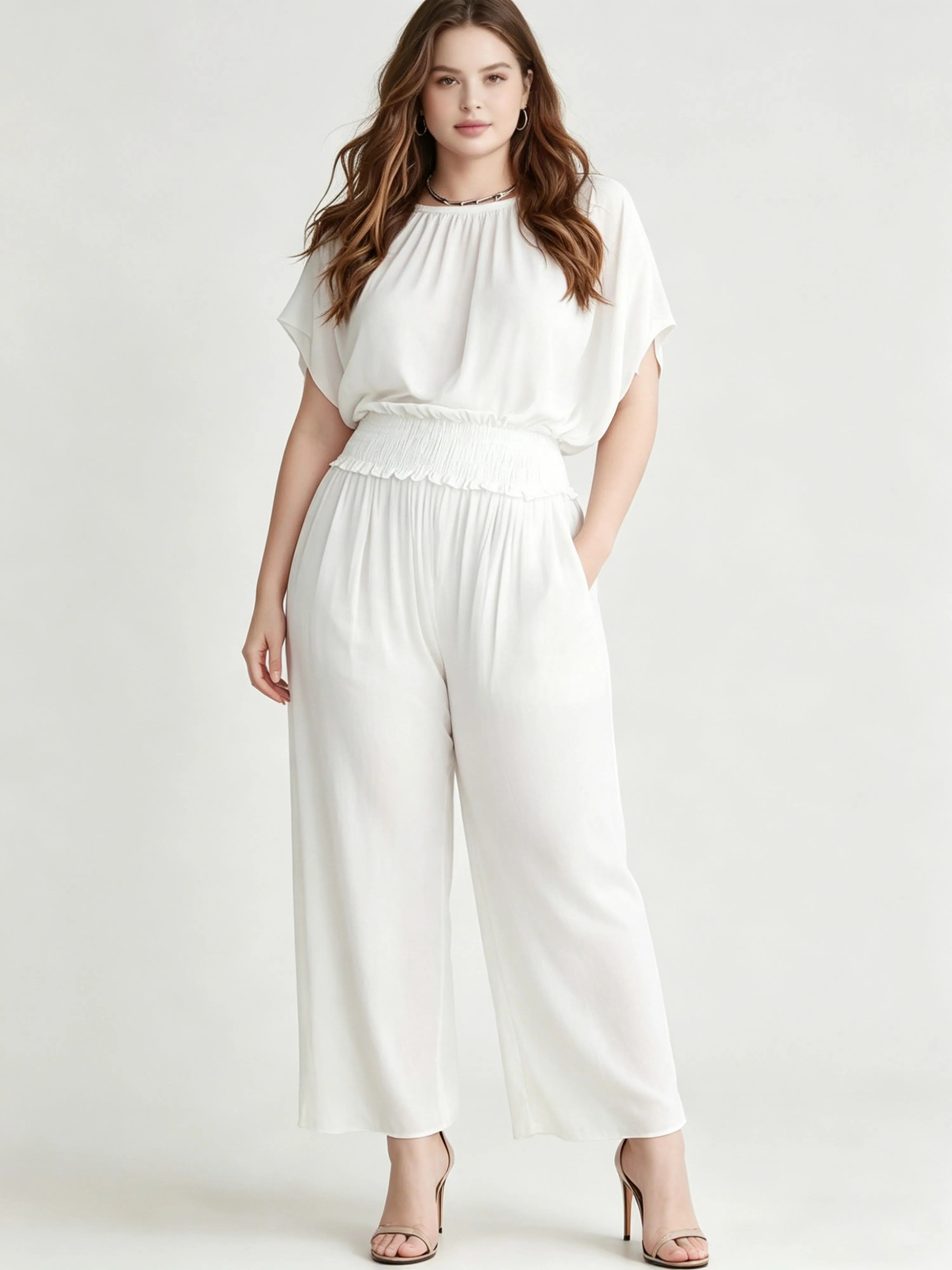 A Fitted Waist Elegant And Delicate Long Chiffon Set