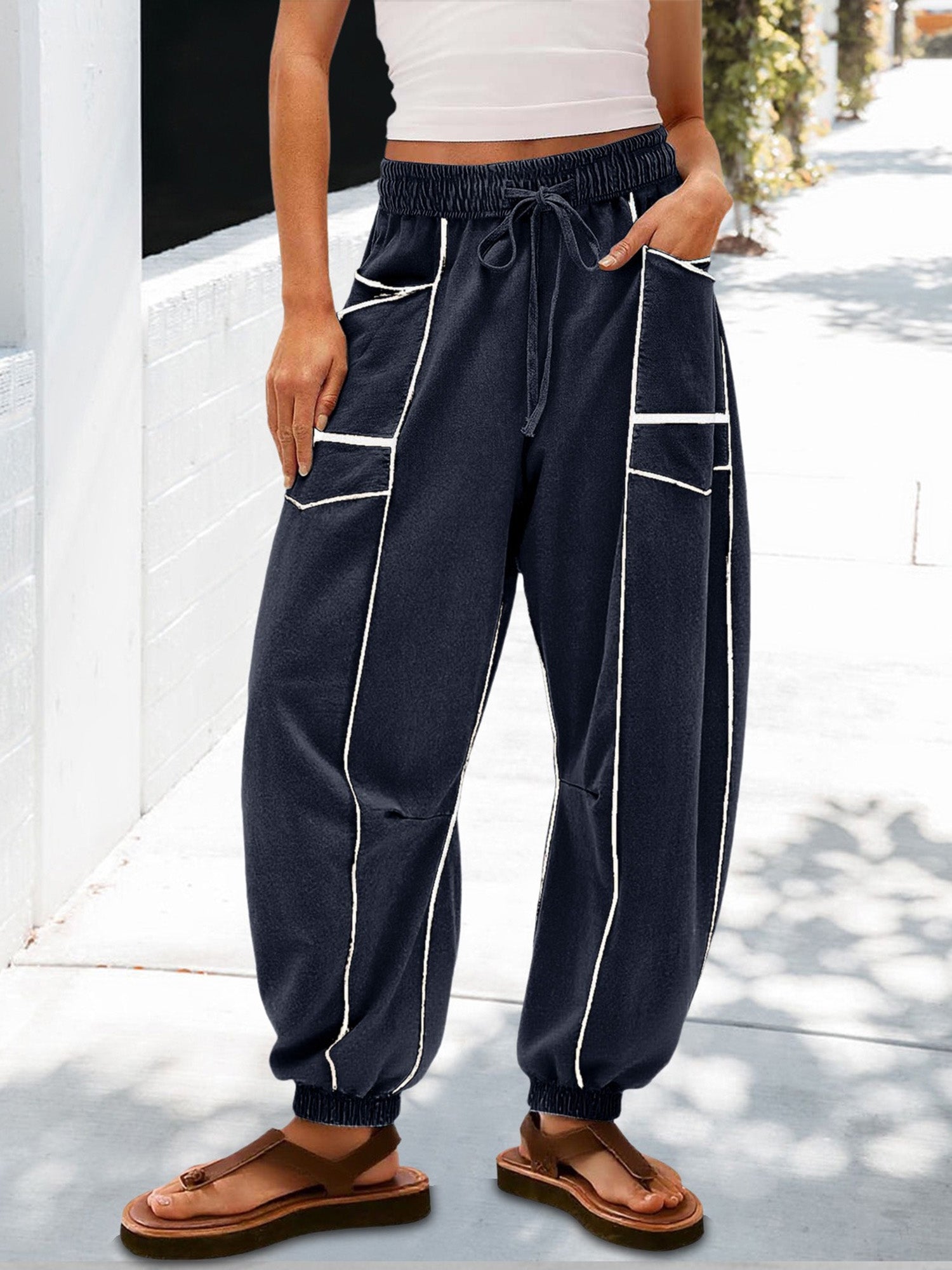 Women Loose Casual Drawstring Jogger Pants