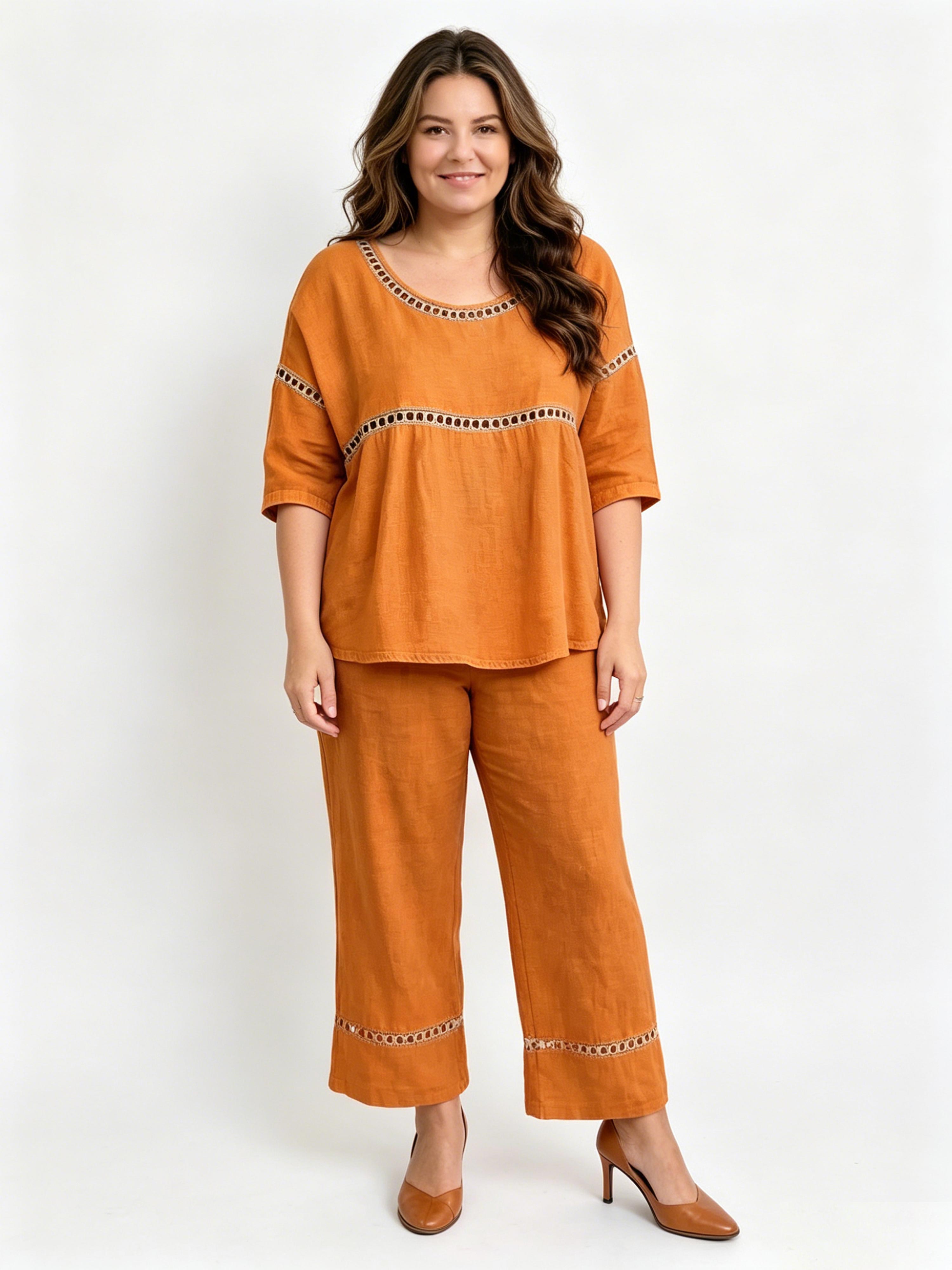 Casual Commuting Comfortable Loose Round Neck Set