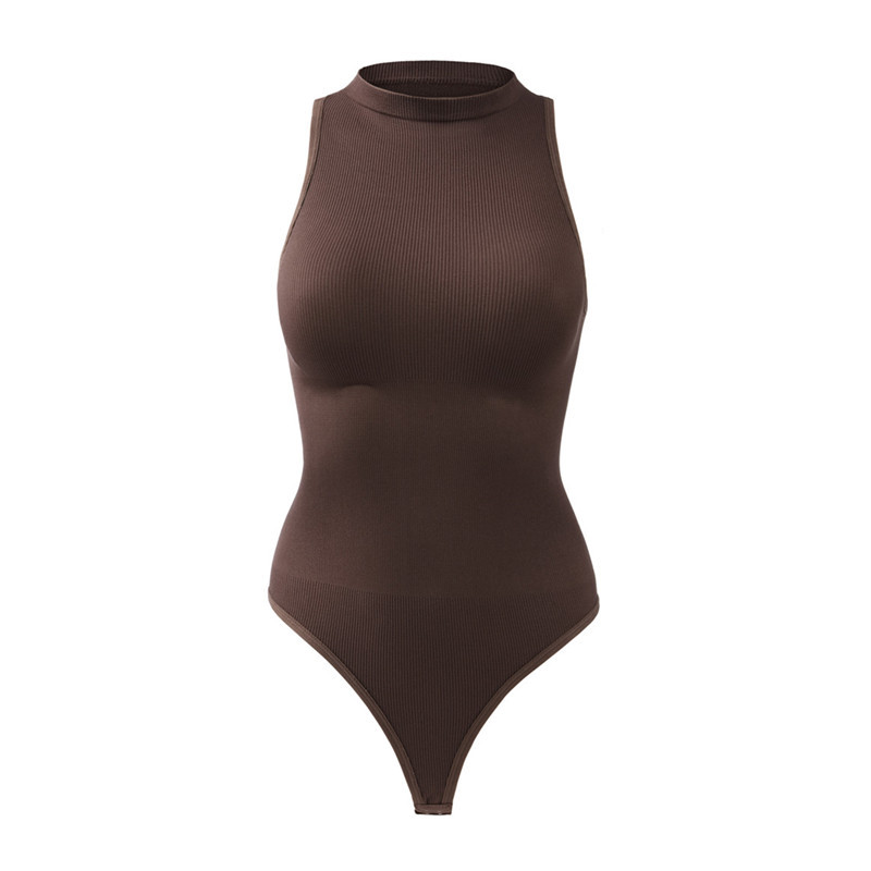 High Neck Sculpt Thong Bodysuit Belly Control Shapewear