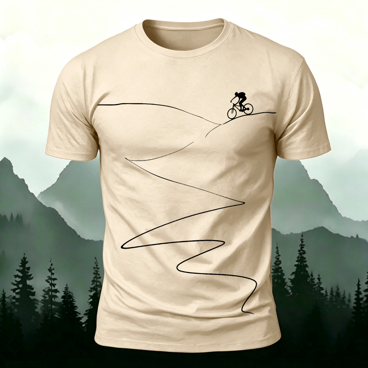 Cycling Minimalist Line Pattern Breathable Comfortable T-Shirt