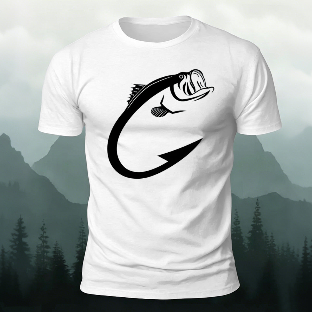 Beautiful Fish Pattern Comfortable Breathable Cotton T-shirt