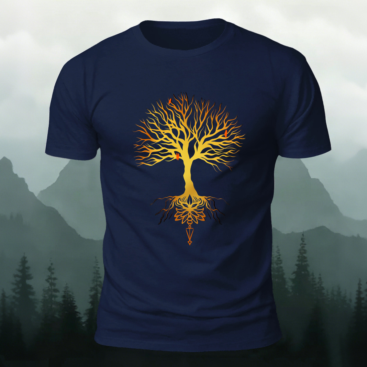 Glowing Tree Natural Casual Premium Cotton Tee