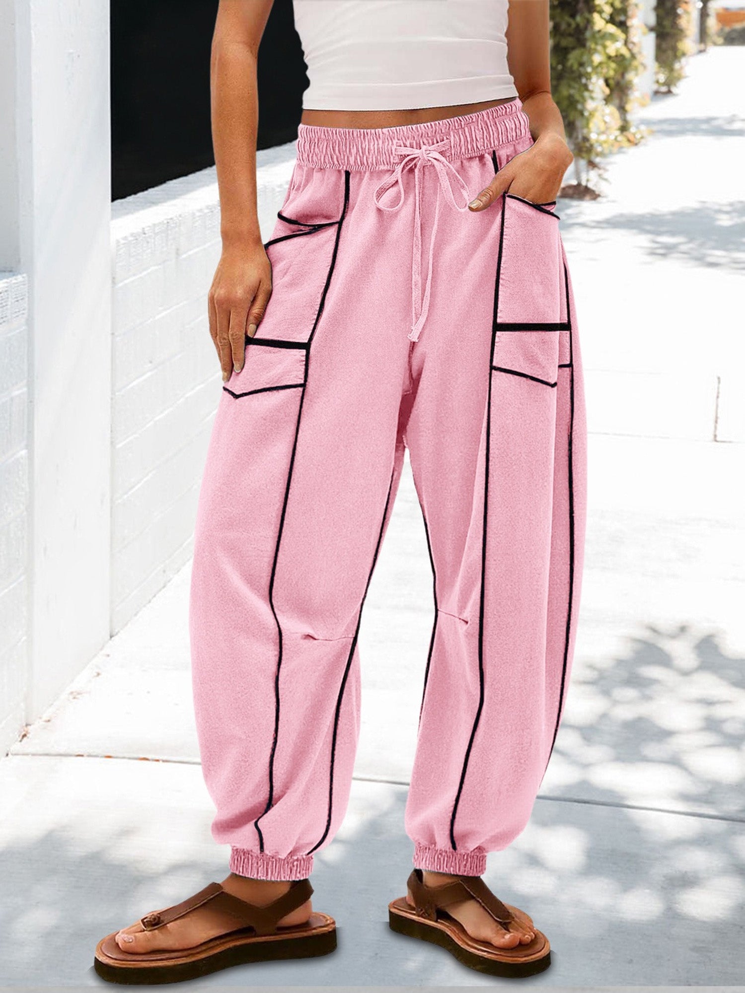 Women Loose Casual Drawstring Jogger Pants