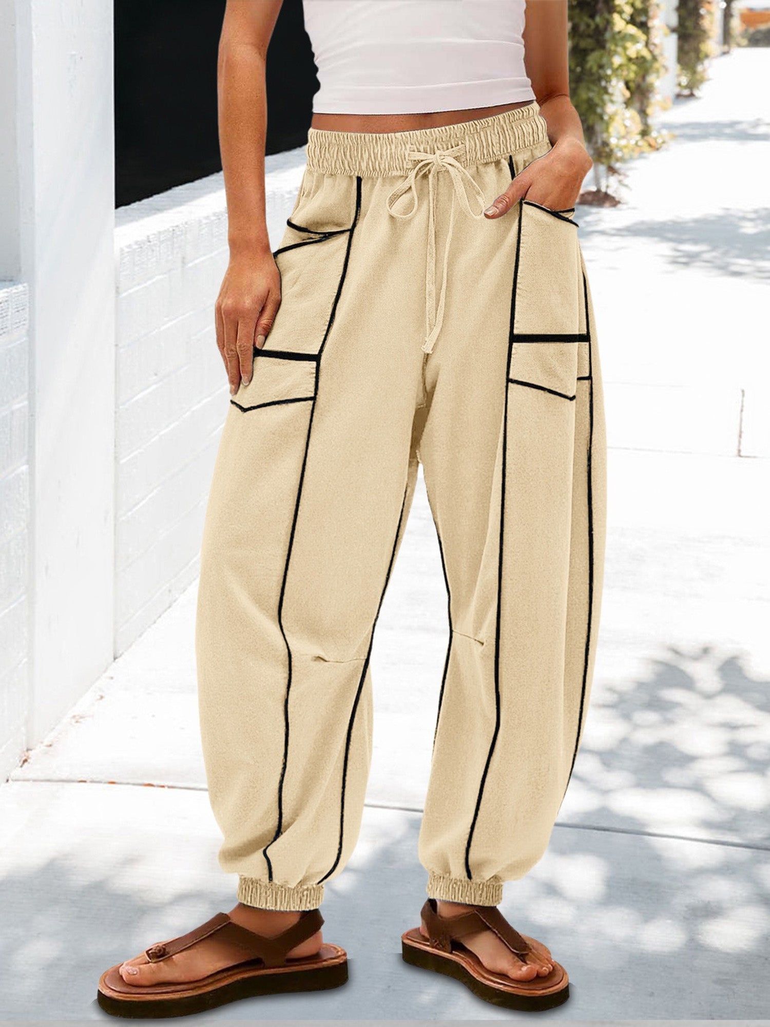 Women Loose Casual Drawstring Jogger Pants