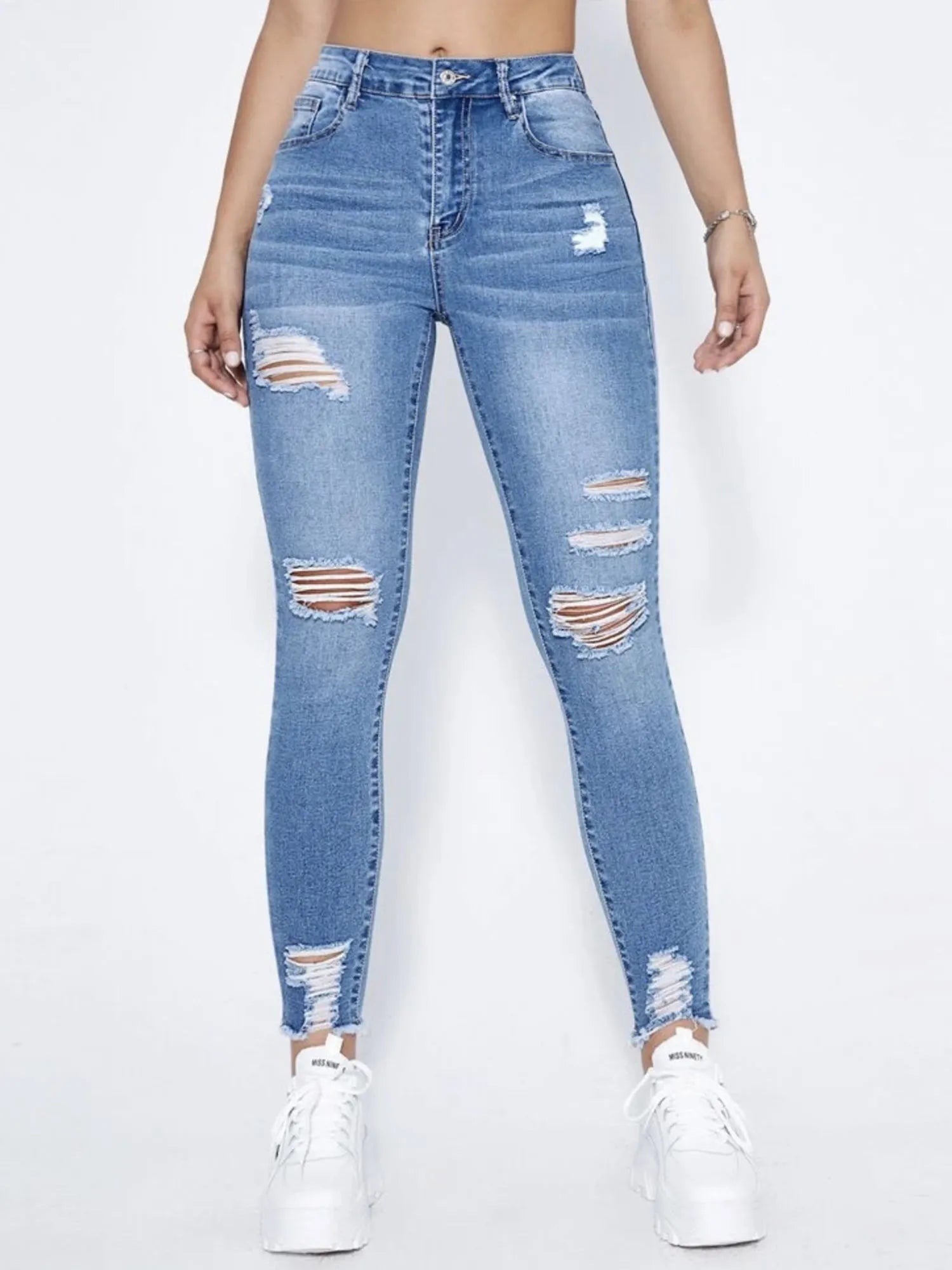 Stretch Slim Ripped Fashion Denim Pants